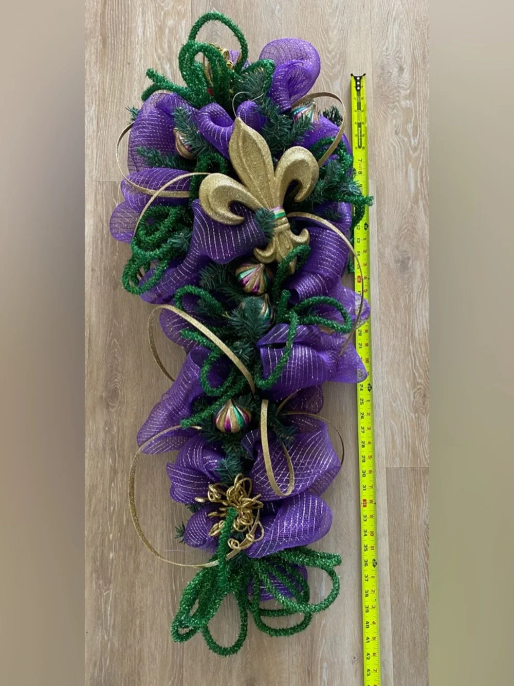 💜💚💛 Large Mardi Gras Decorative Swag 💜💚💛